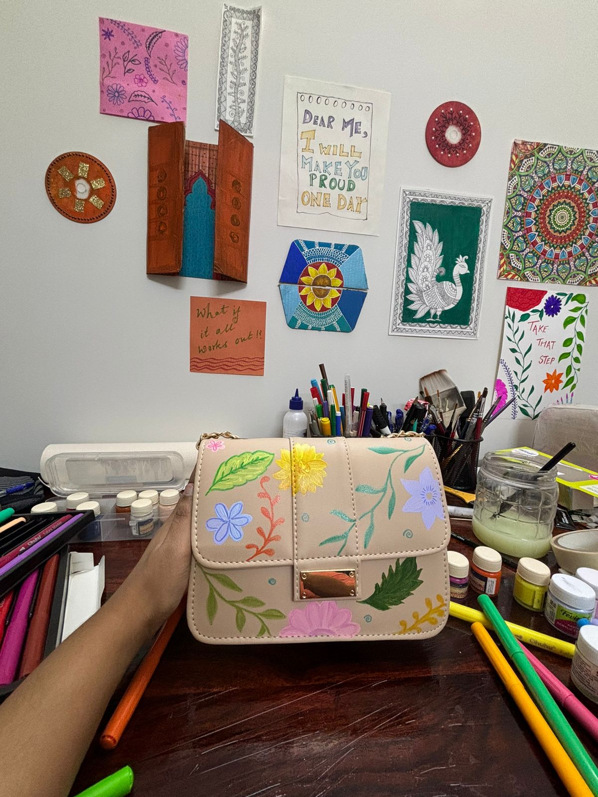 Gulbahar - Noor | Hand-Painted Sling Bag