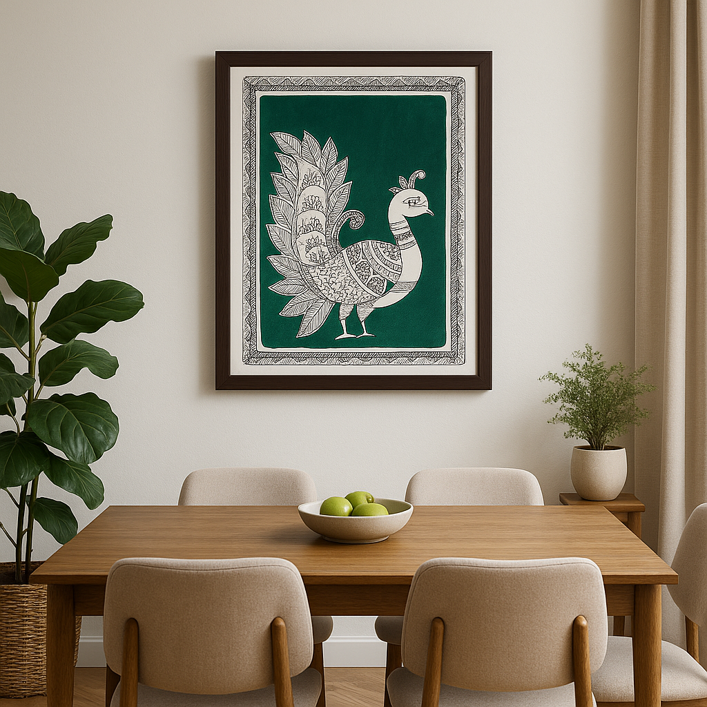 Mayura - Madhubani Peacock Painting