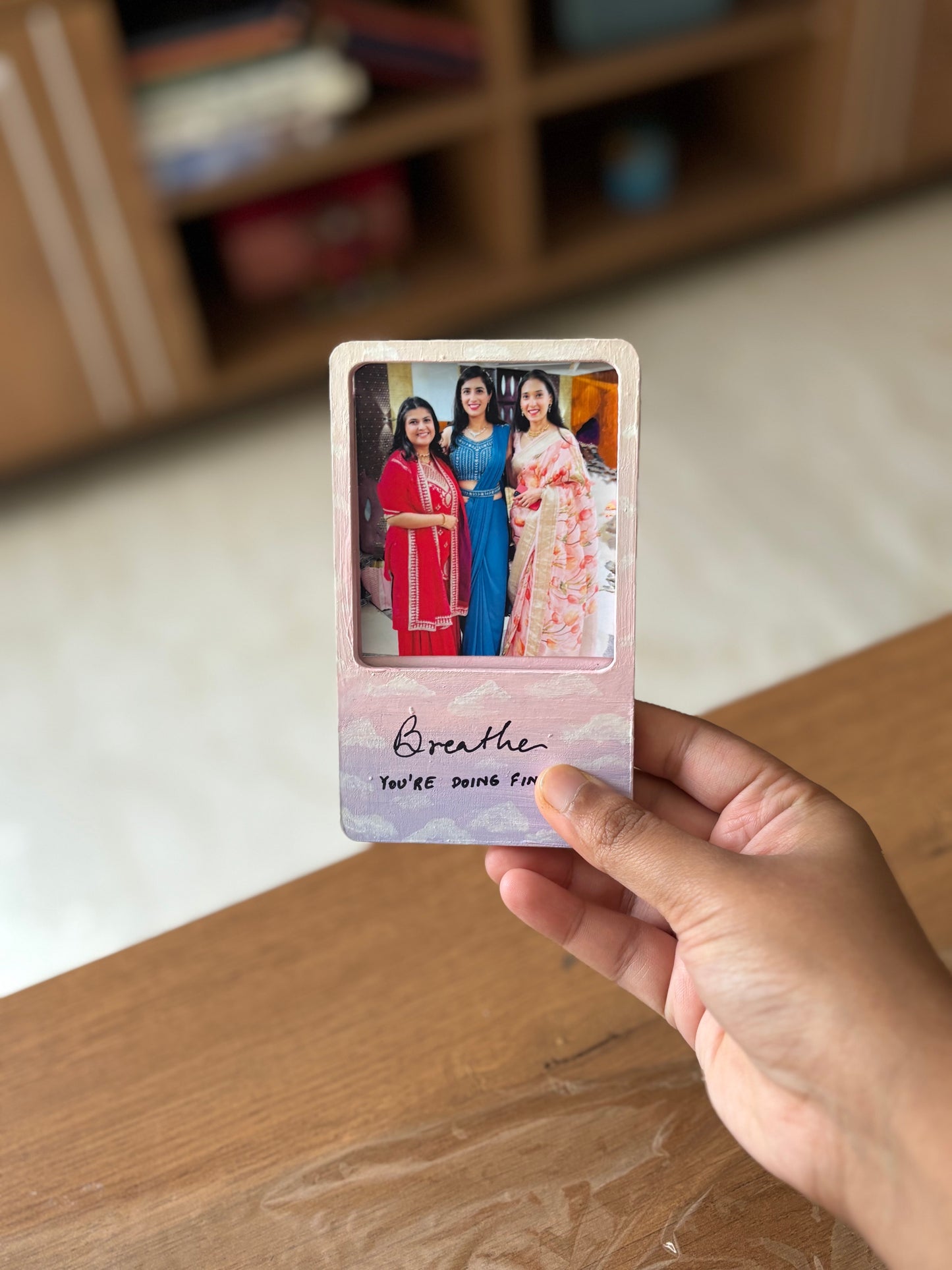 "Breathe, You Are Fine" – Hand-Painted Fridge Magnet