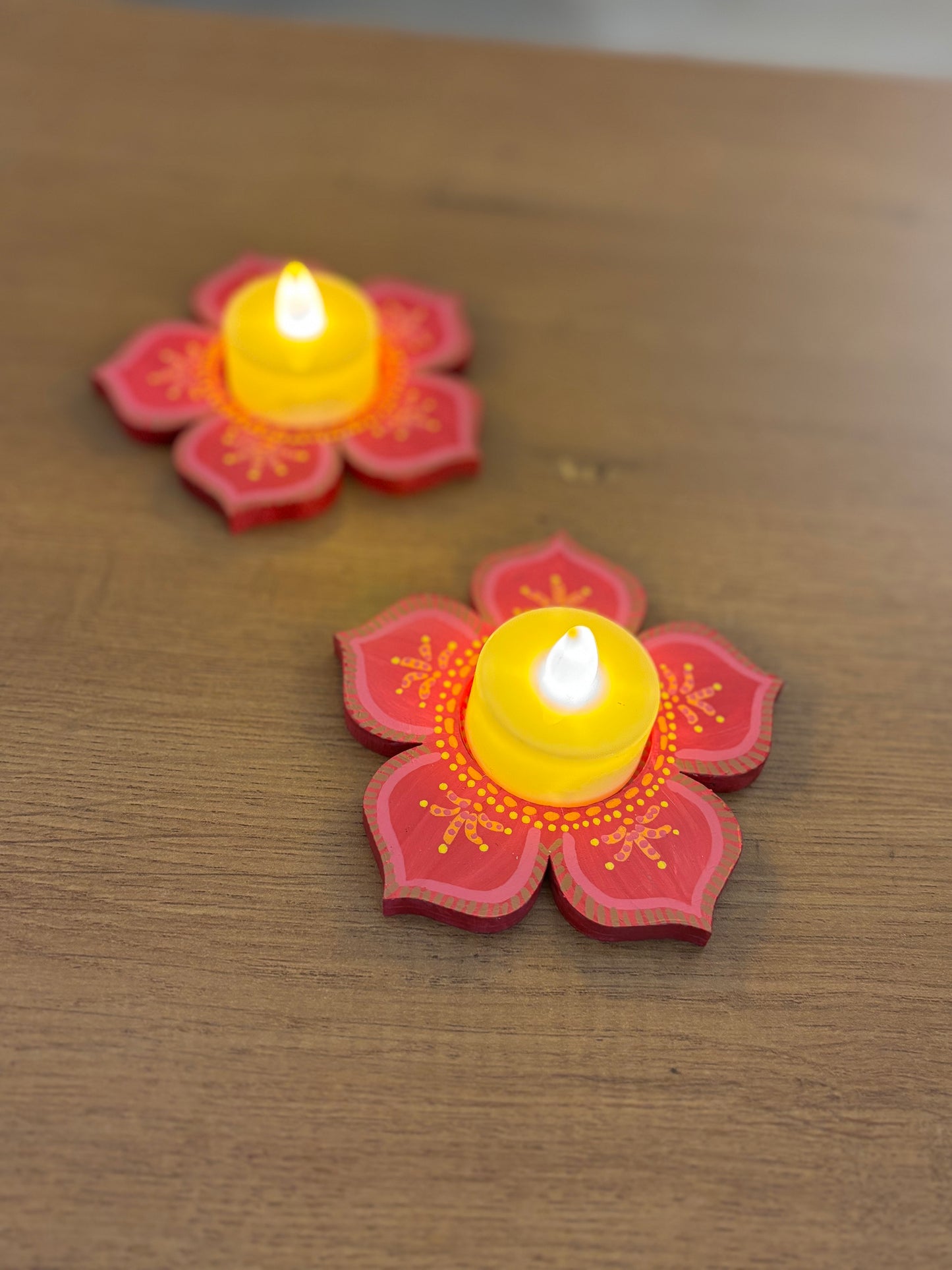 Gulabo - Hand-Painted Floral Tea Light Holder