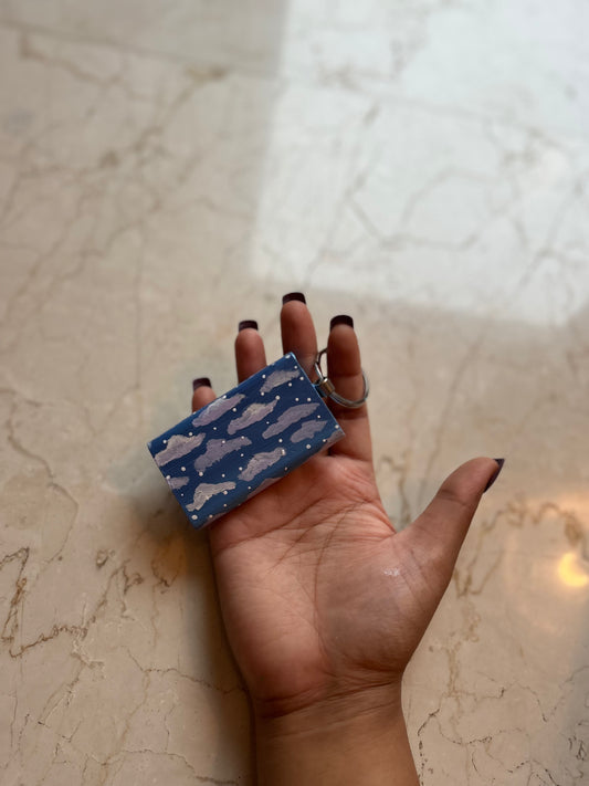 Cloudscape Hand-Painted Wooden Keychain