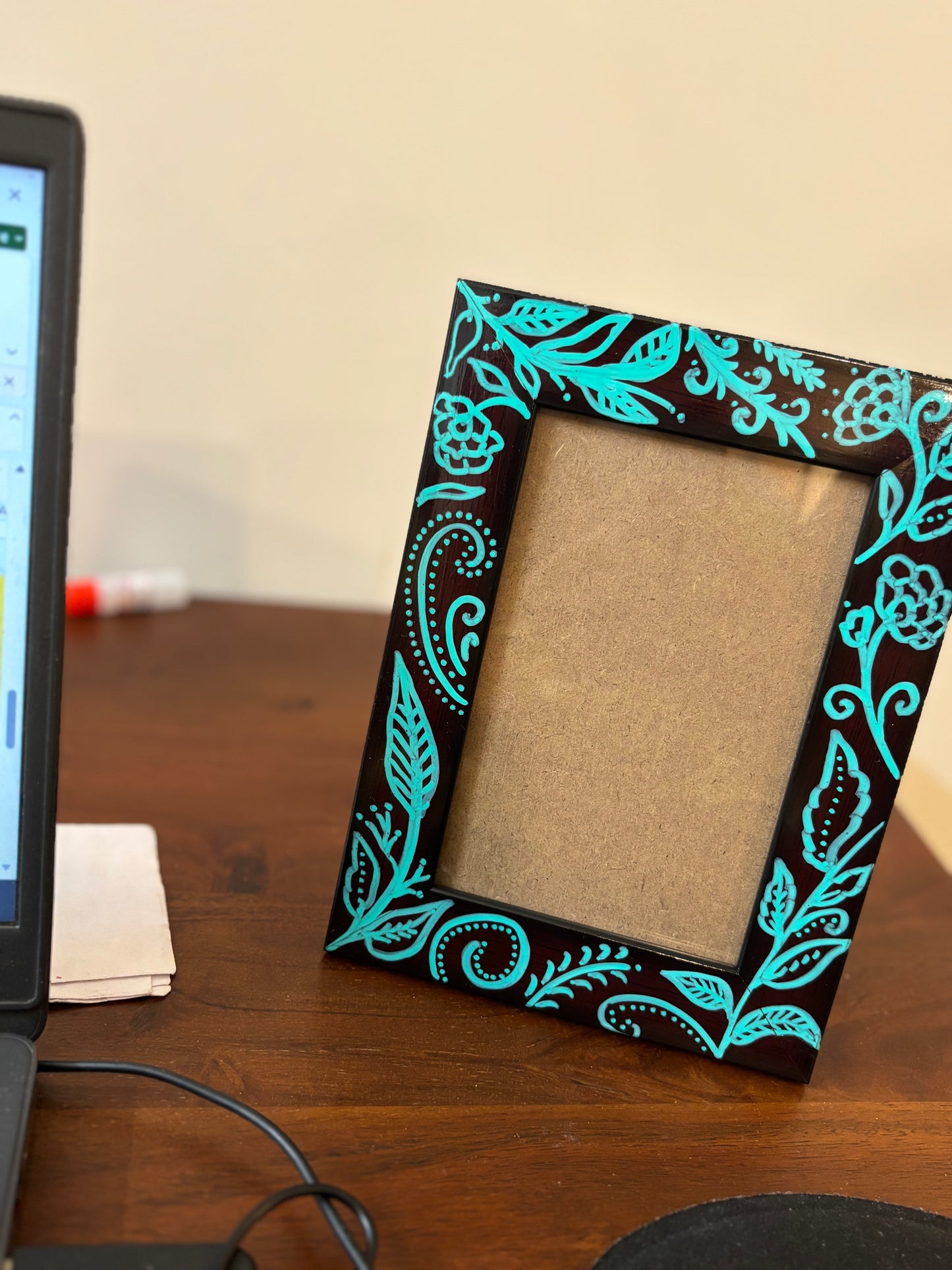 Mystica Hand-Painted Wooden Photo Frame