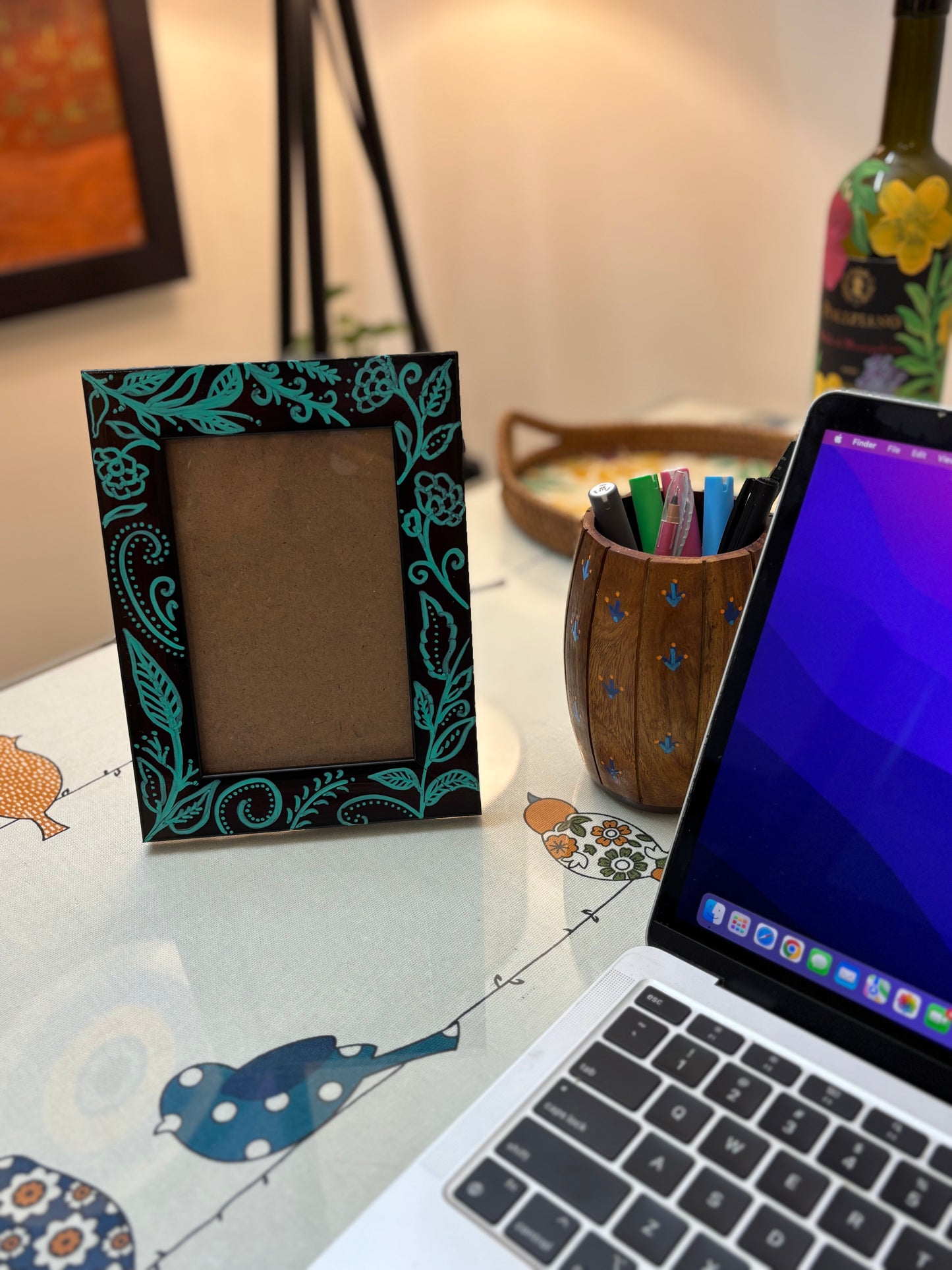 Mystica Hand-Painted Wooden Photo Frame