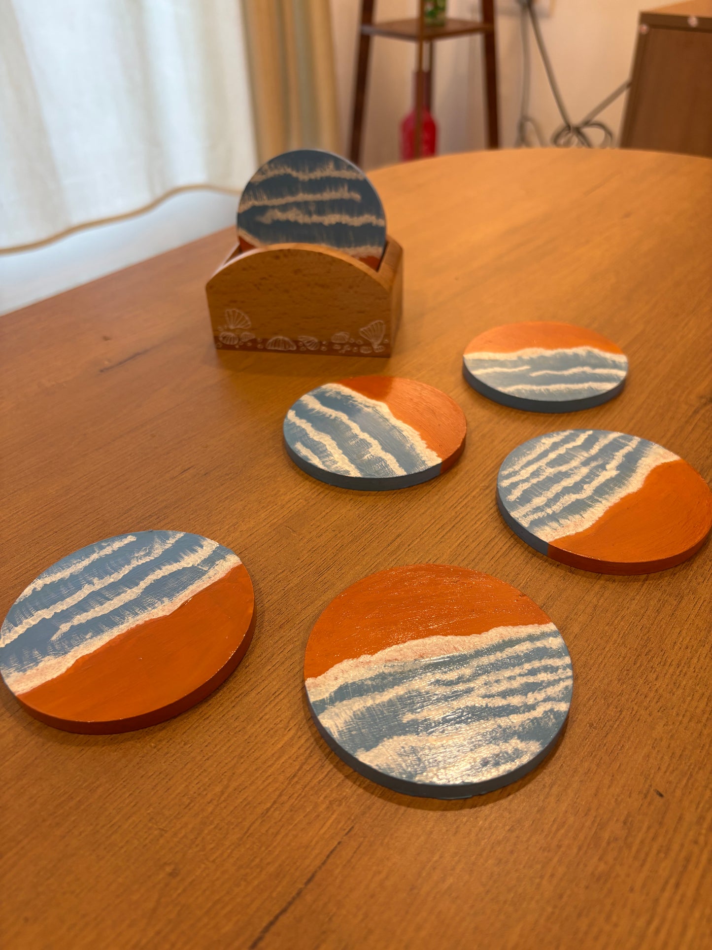 Leher - Hand-Painted Coasters Set