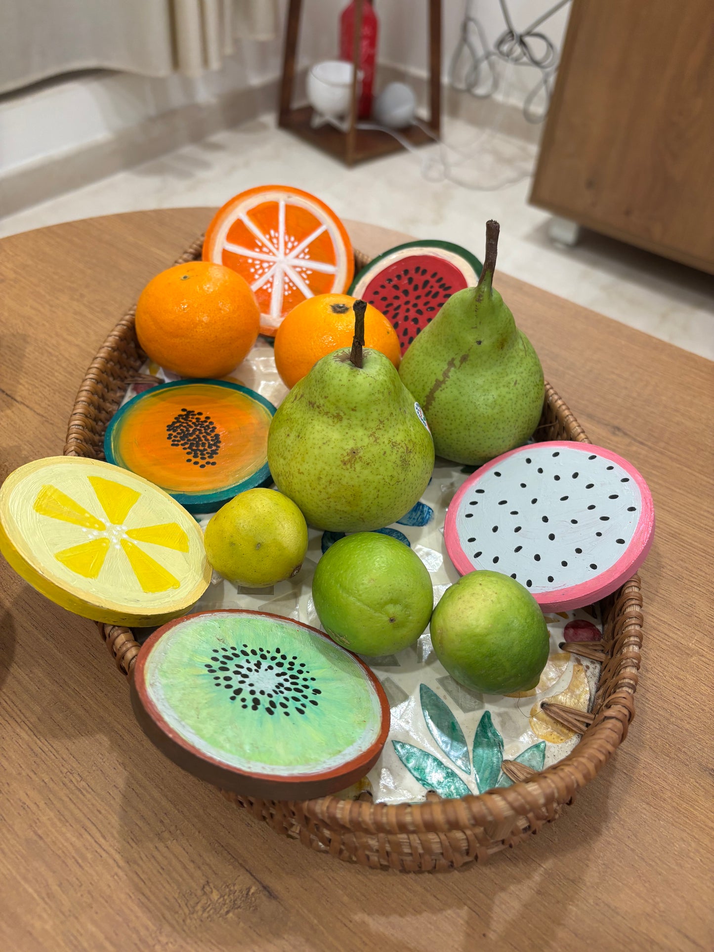 Slices Coaster Set - Hand-Painted Fruit Wooden Coasters