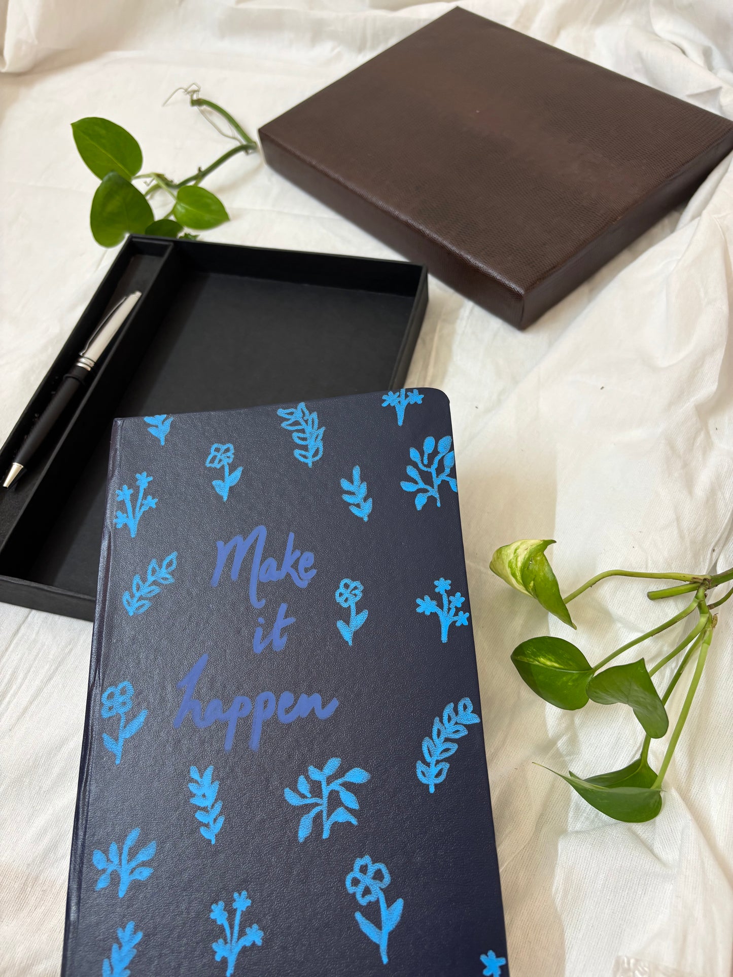 "Make it happen" Notebook & Pen | Personalised, Hand-painted Corporate Gift