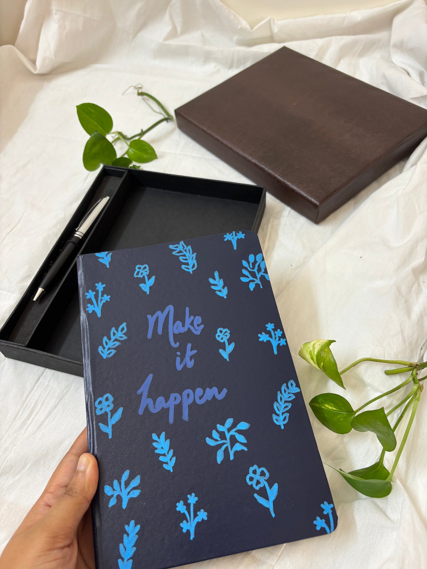 "Make it happen" Notebook & Pen | Personalised, Hand-painted Corporate Gift