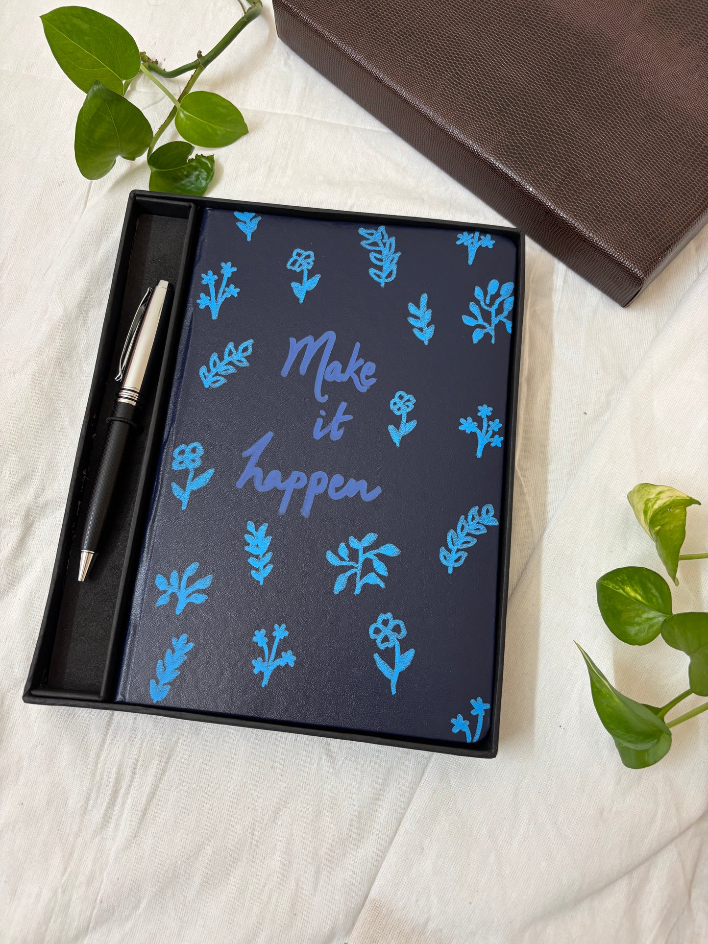 "Make it happen" Notebook & Pen | Personalised, Hand-painted Corporate Gift