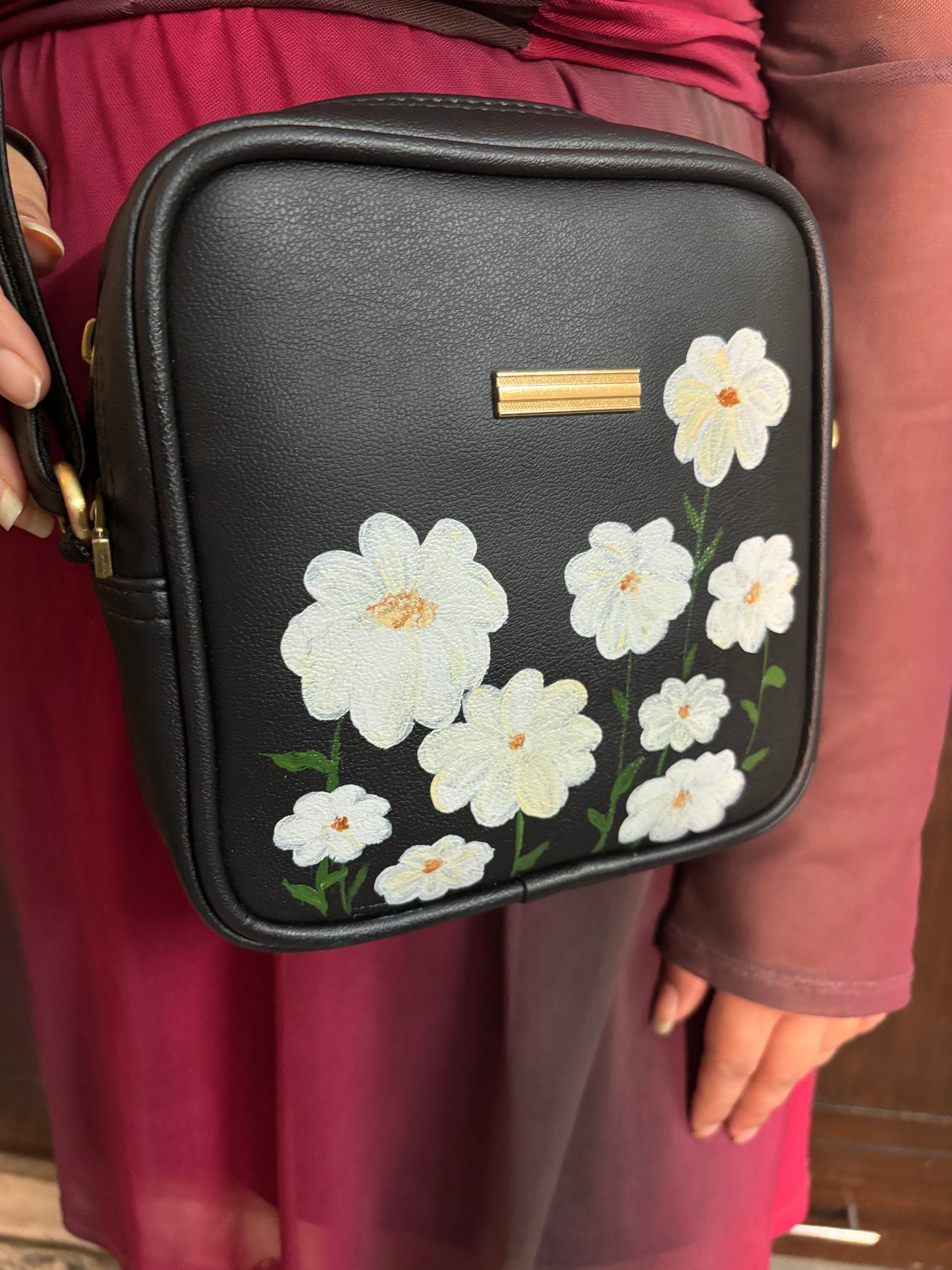 Gulbahar - Safeda | Hand painted Sling Bag