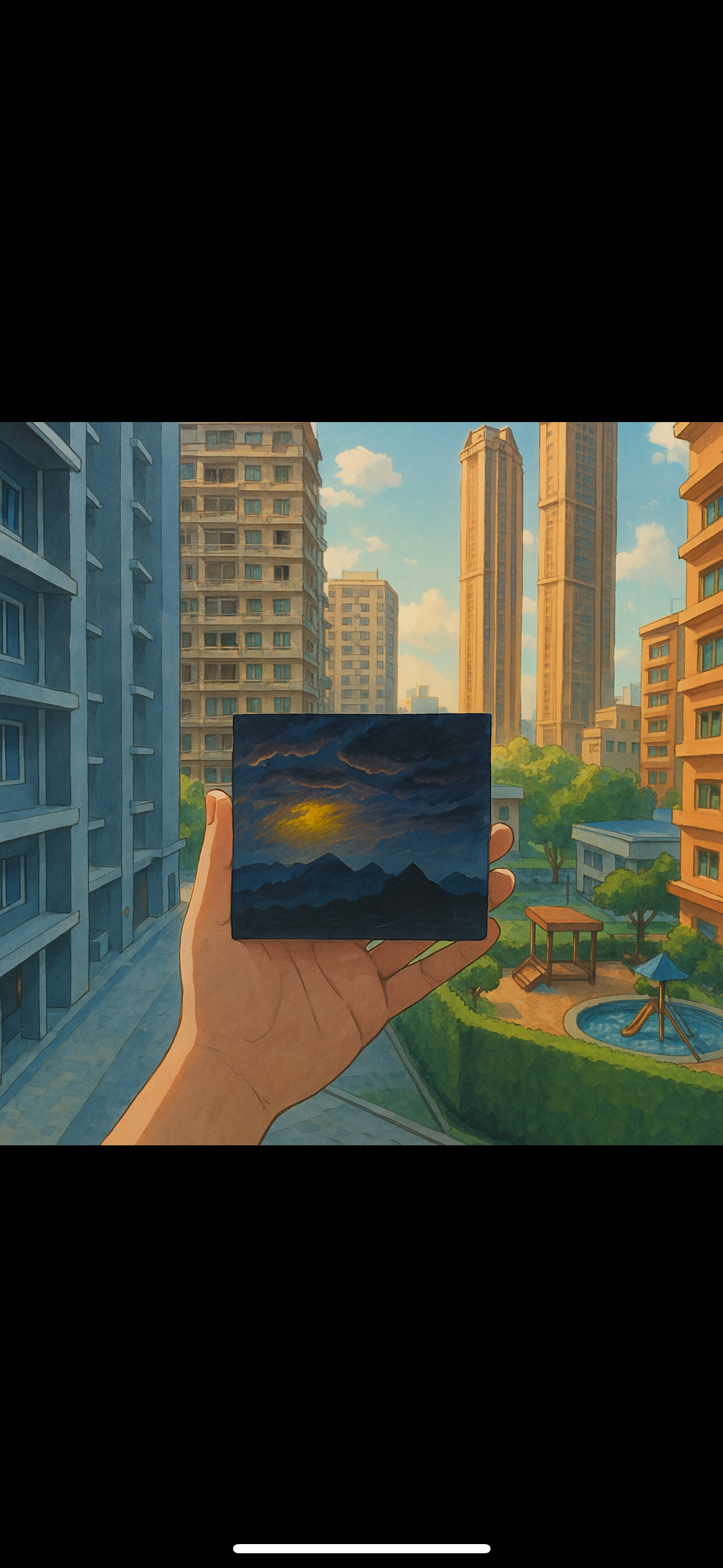 Mountain Dusk - Hand-Painted Wooden Coaster Set