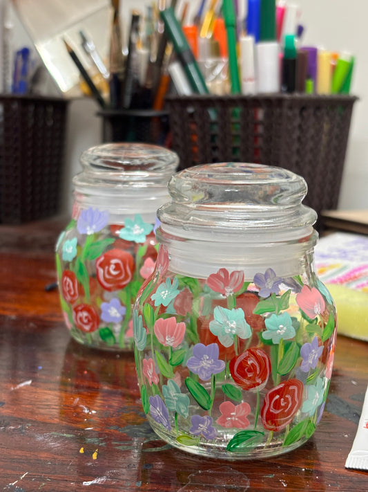 Gulzar – Rose Inspired Hand-Painted Jar Set