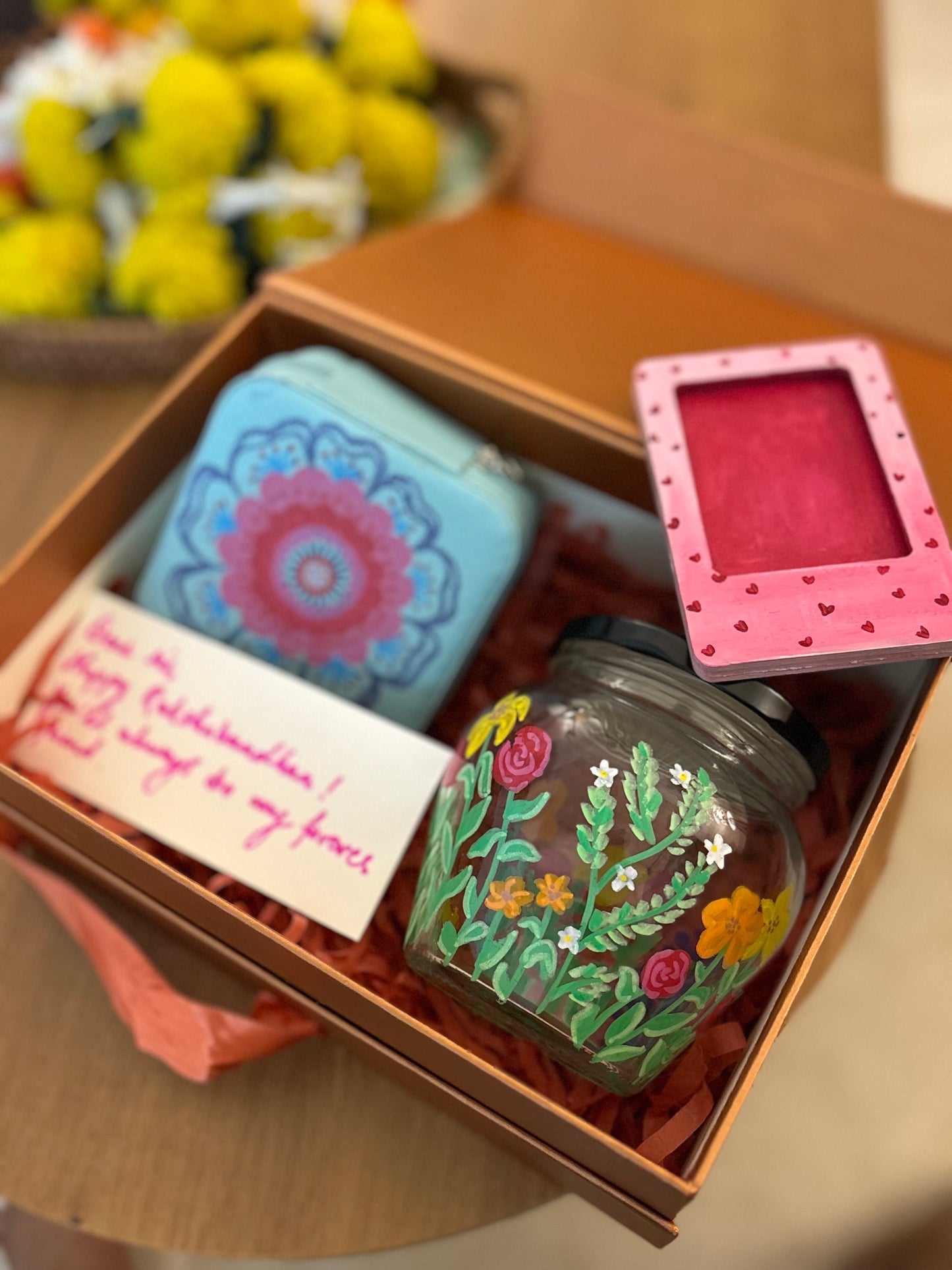 Kalavrit hand-painted personalised trinket box for Rakhi gift