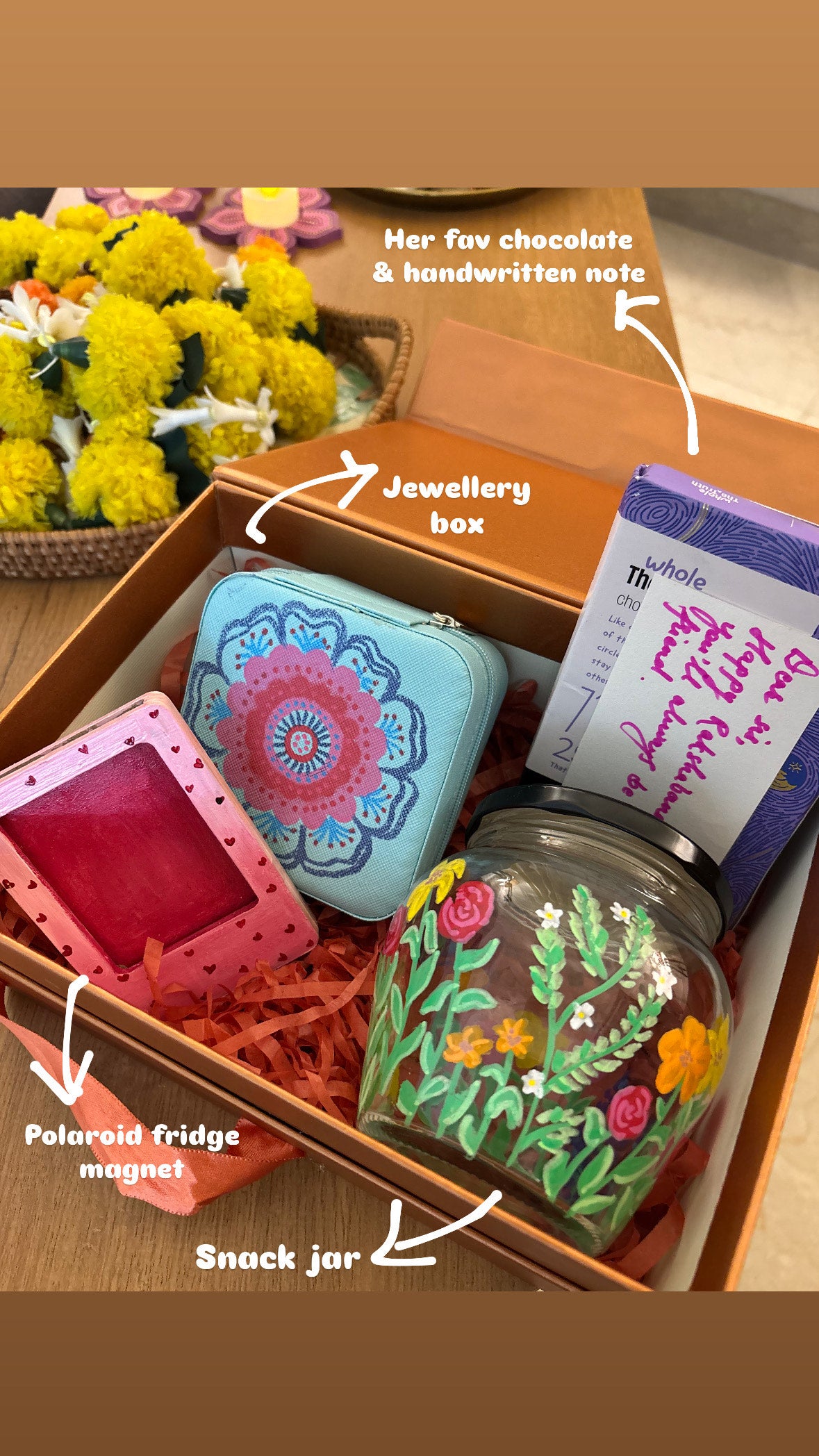 Kalavrit hand-painted personalised trinket box for Rakhi gift