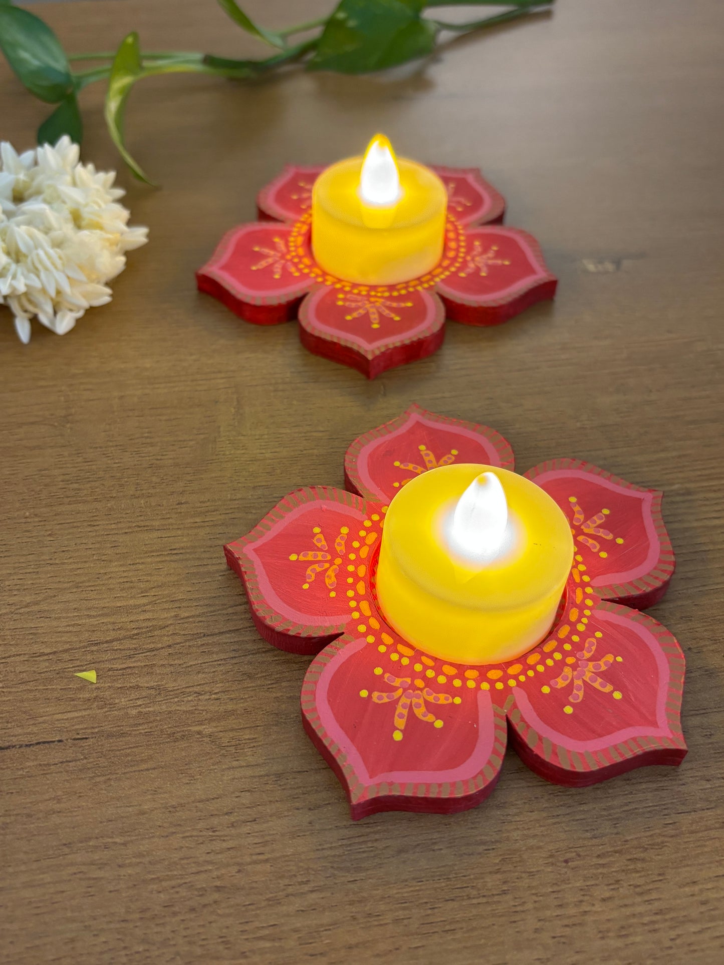 tea light candle holder kalavrit festive gift home decor hand painted