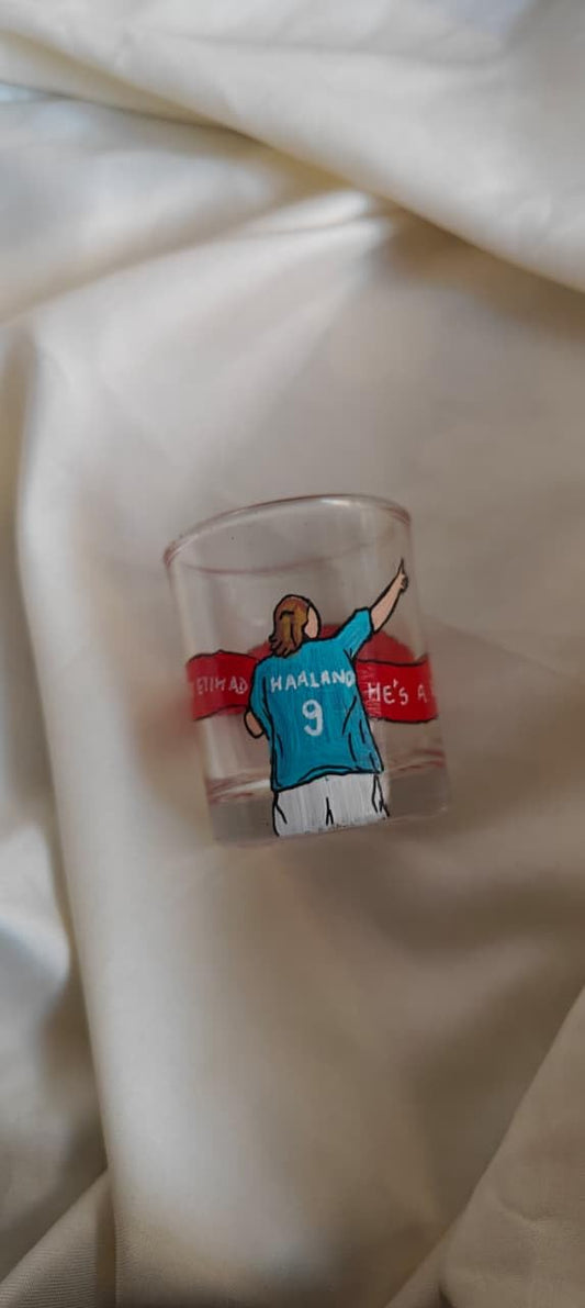 Halland Football Striker Player Shot Glass