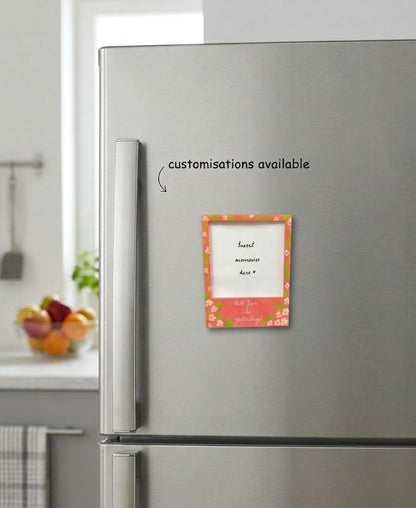Pink Floral Polaroid Fridge Magnet | Personalised Photo Magnet