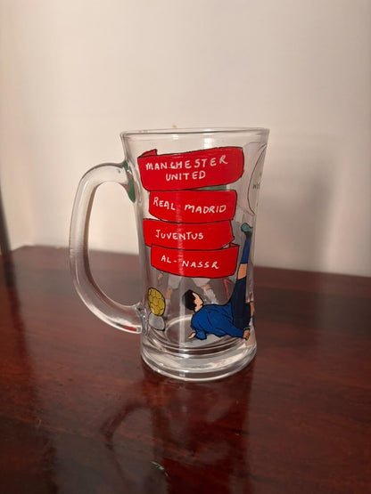 Hand-Painted CR7 Beer Glass for Football Fans