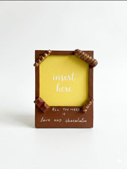 'Love and Chocolate' polaroid fridge magnet