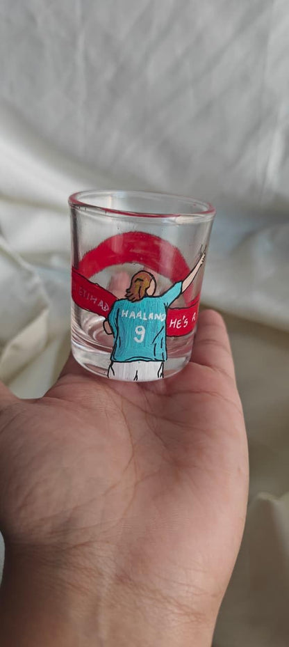 Halland Football Striker Player Shot Glass