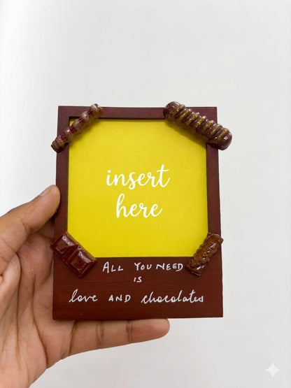 'Love and Chocolate' polaroid fridge magnet