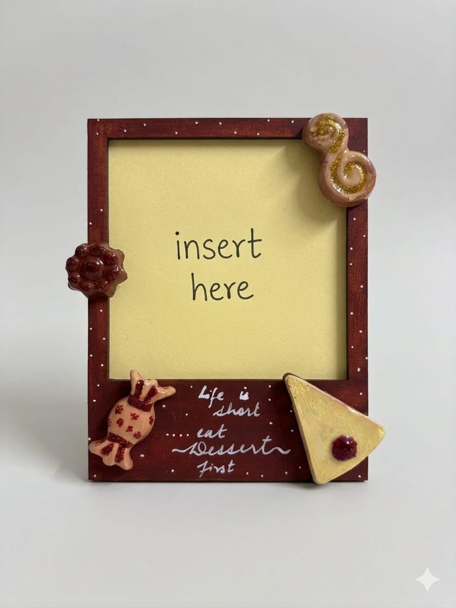 'Dessert-first' polaroid fridge magnet