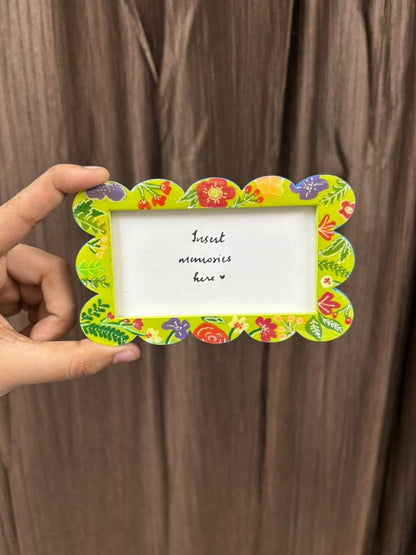 Green Scalloped Polaroid Fridge Magnet