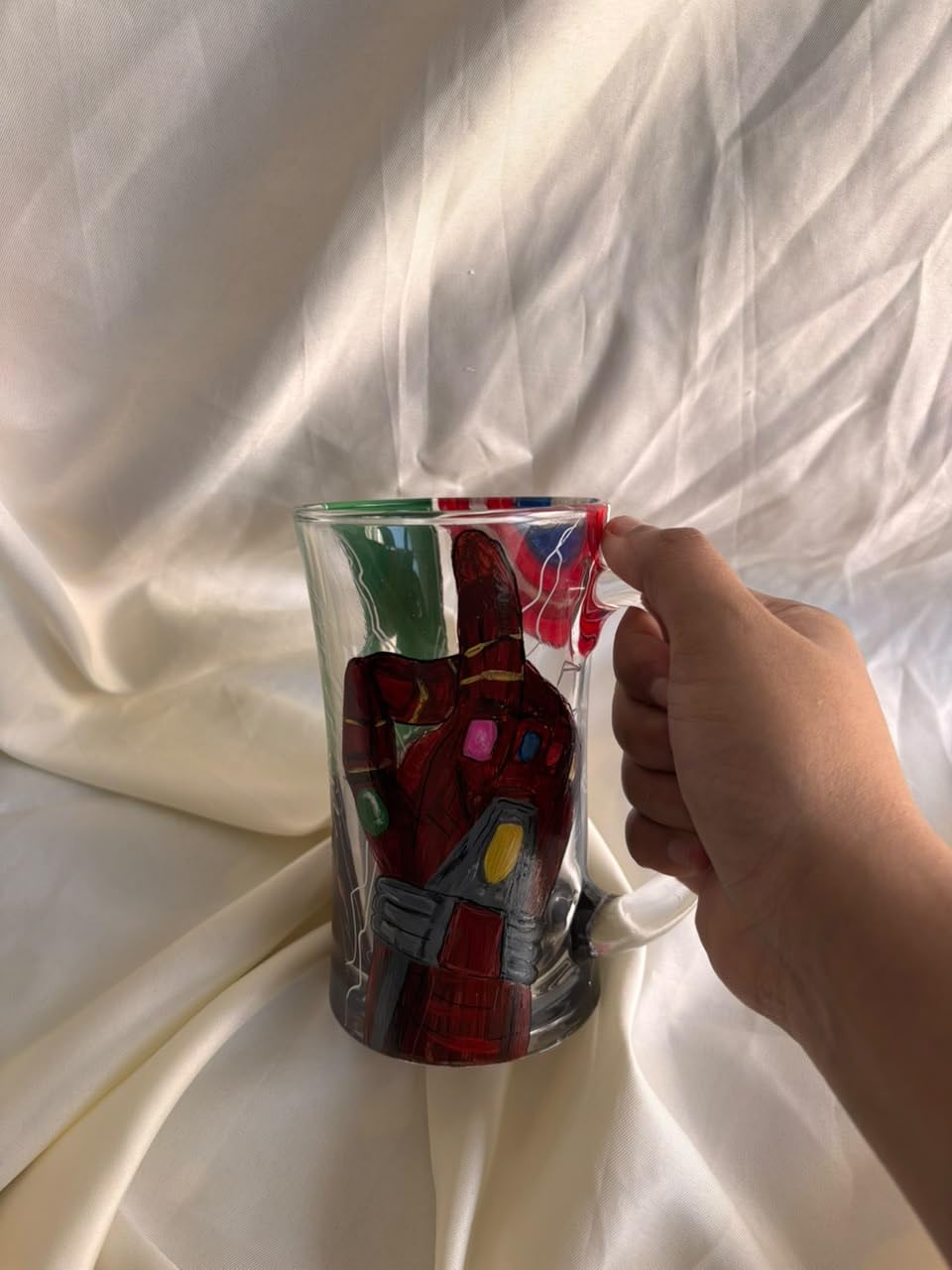 Hand-Painted Avengers Inspired Beer Mug