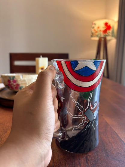Hand-Painted Avengers Inspired Beer Mug