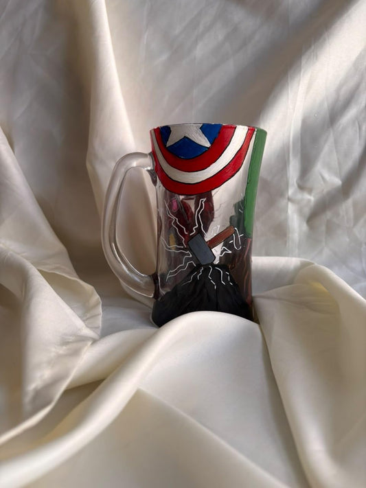 Hand-Painted Avengers Inspired Beer Mug