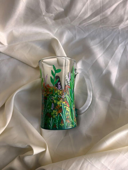 Hand-Painted Girl in the Garden Beer Mug