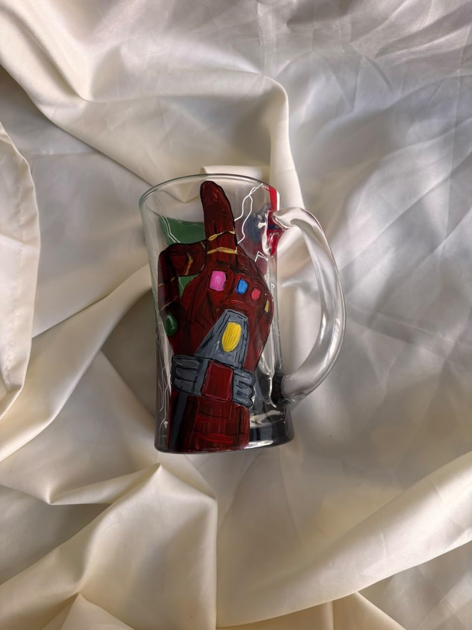 Hand-Painted Avengers Inspired Beer Mug