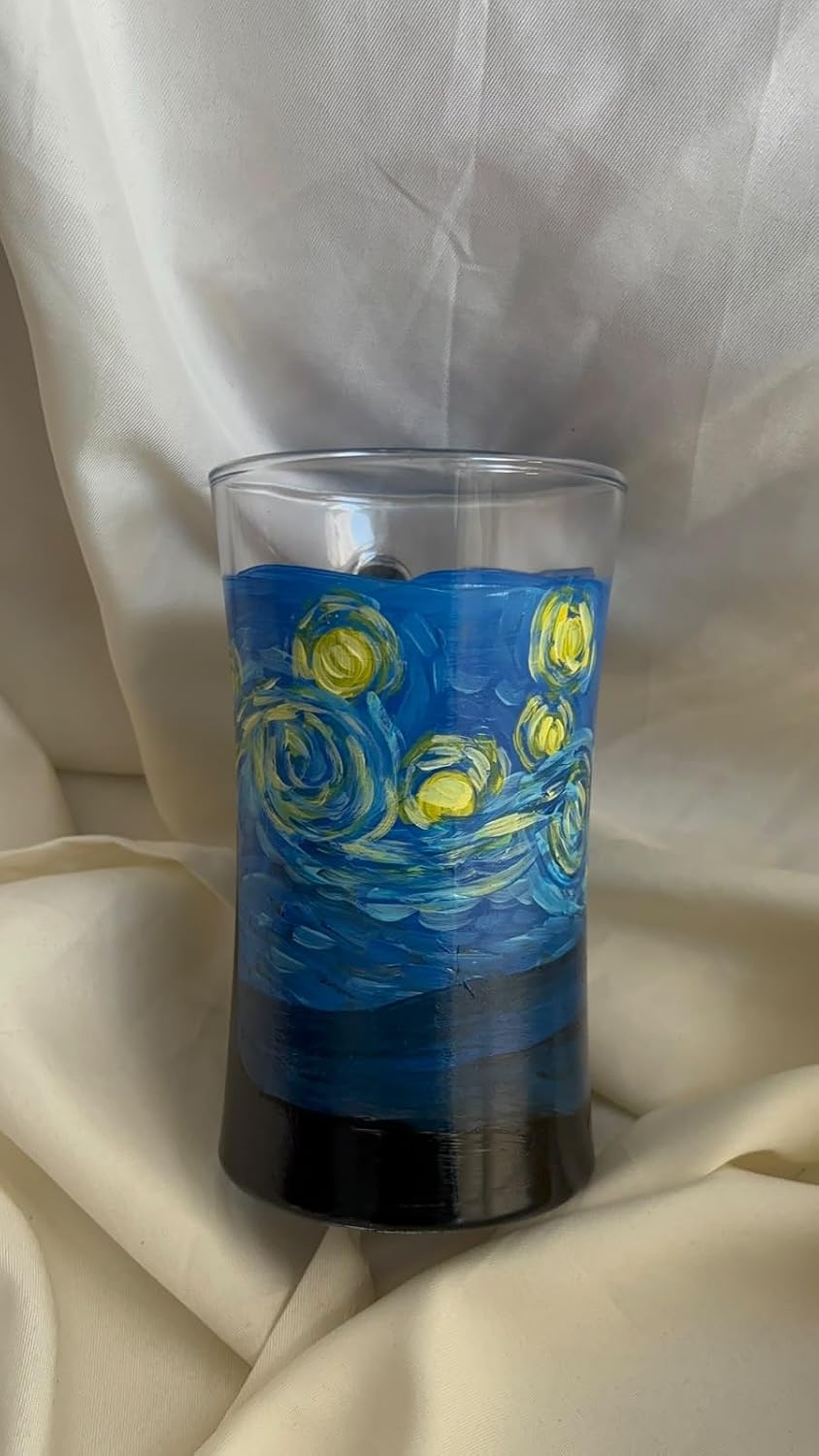 Starry Night Glass Beer Mug