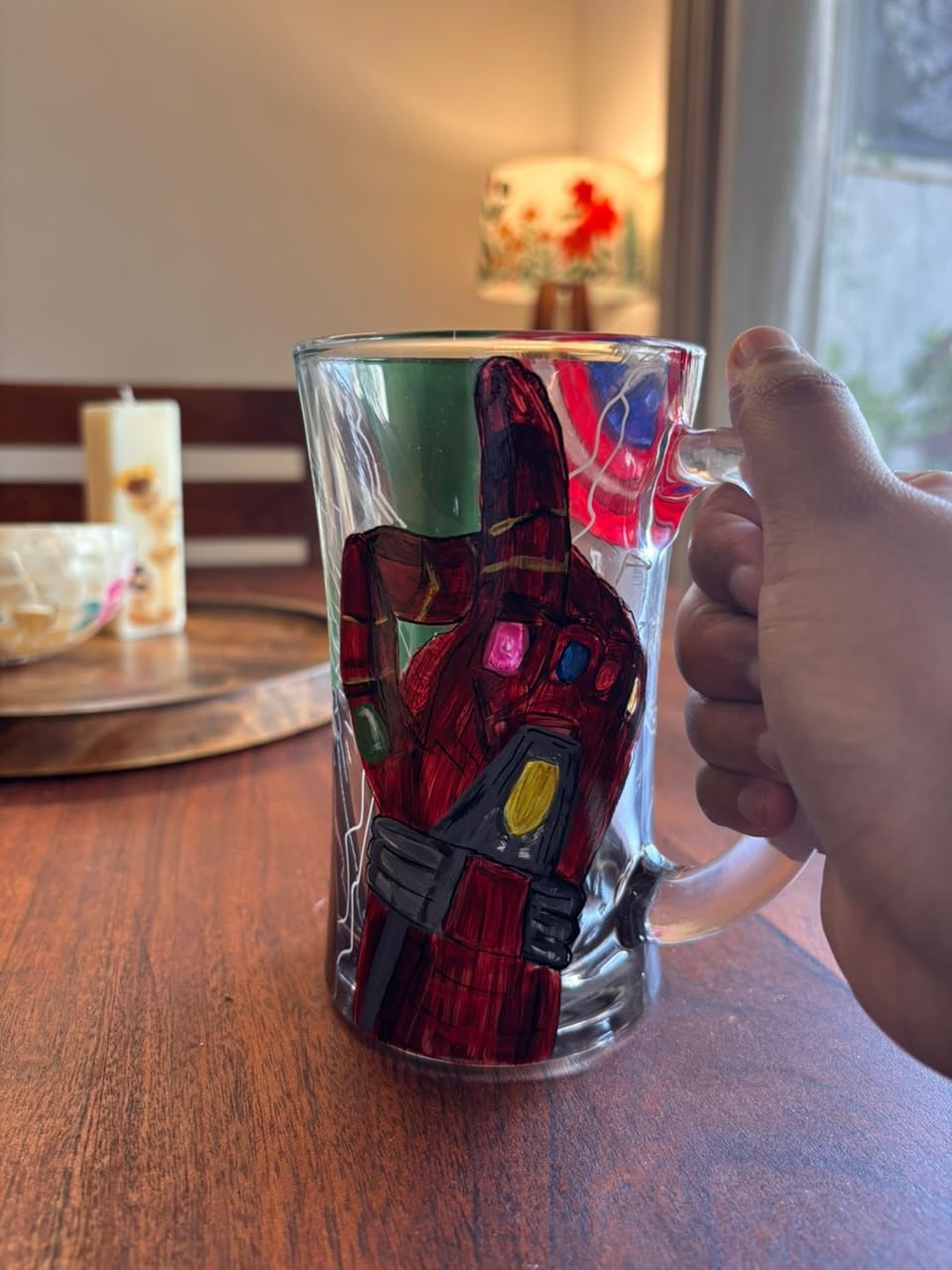 Hand-Painted Avengers Inspired Beer Mug