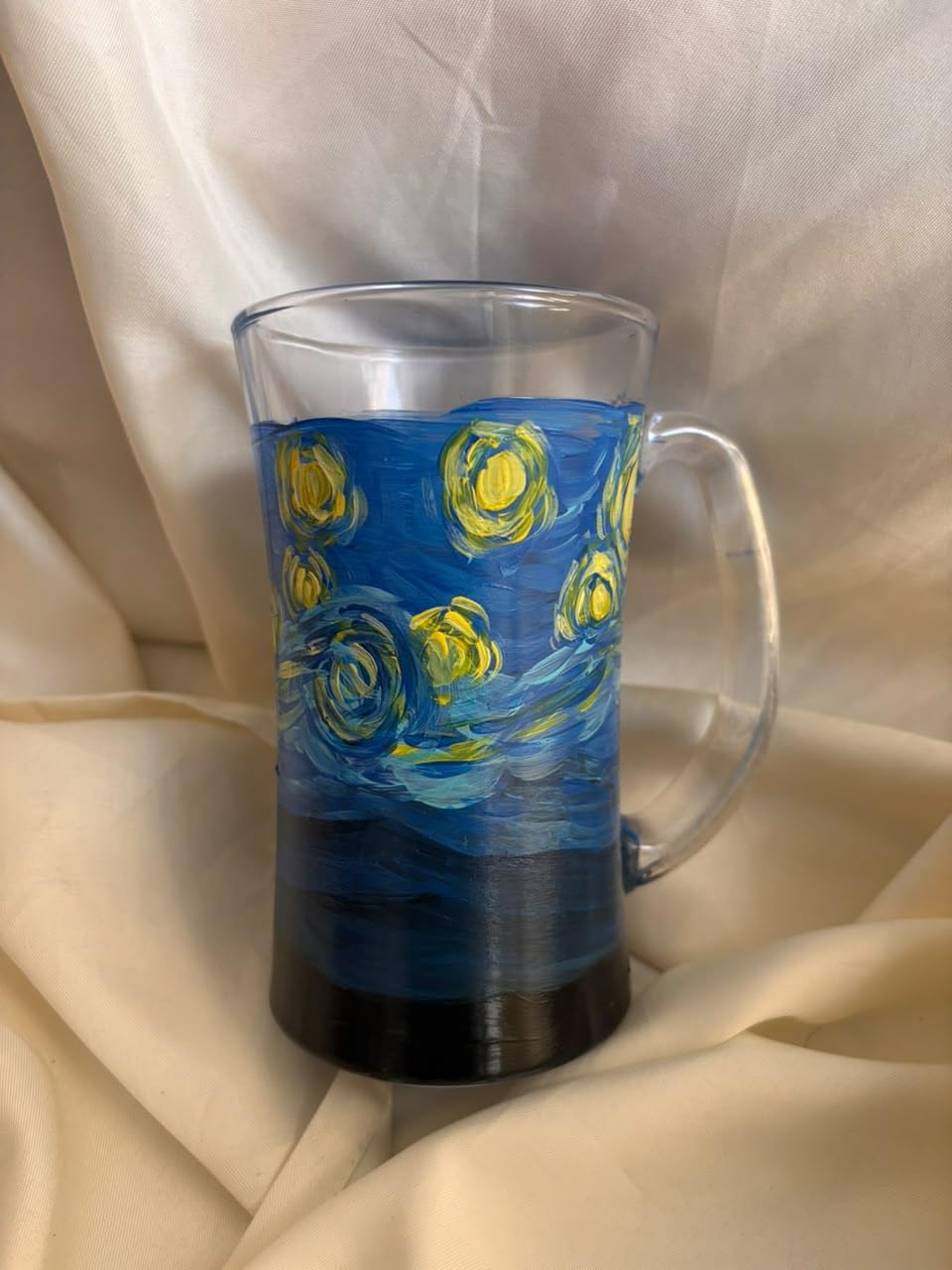 Starry Night Glass Beer Mug