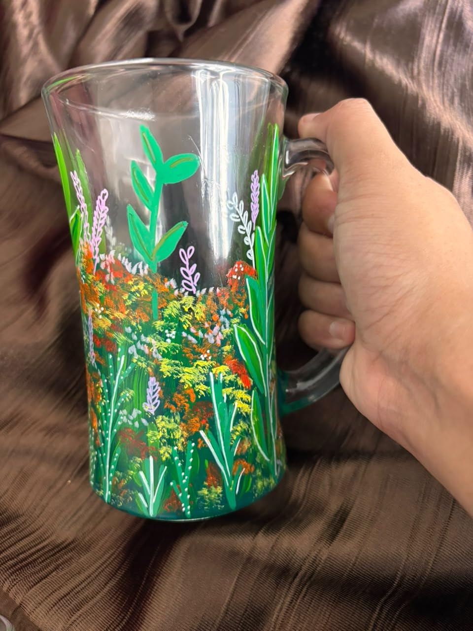 Hand-Painted Girl in the Garden Beer Mug