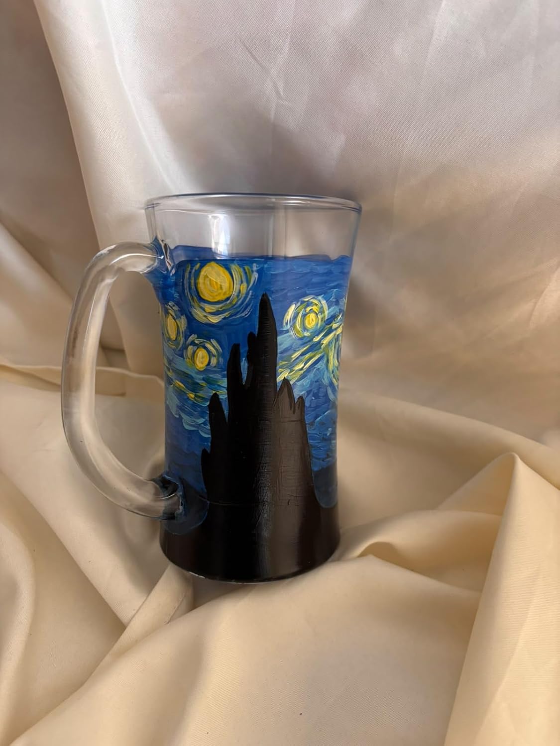 Starry Night Glass Beer Mug