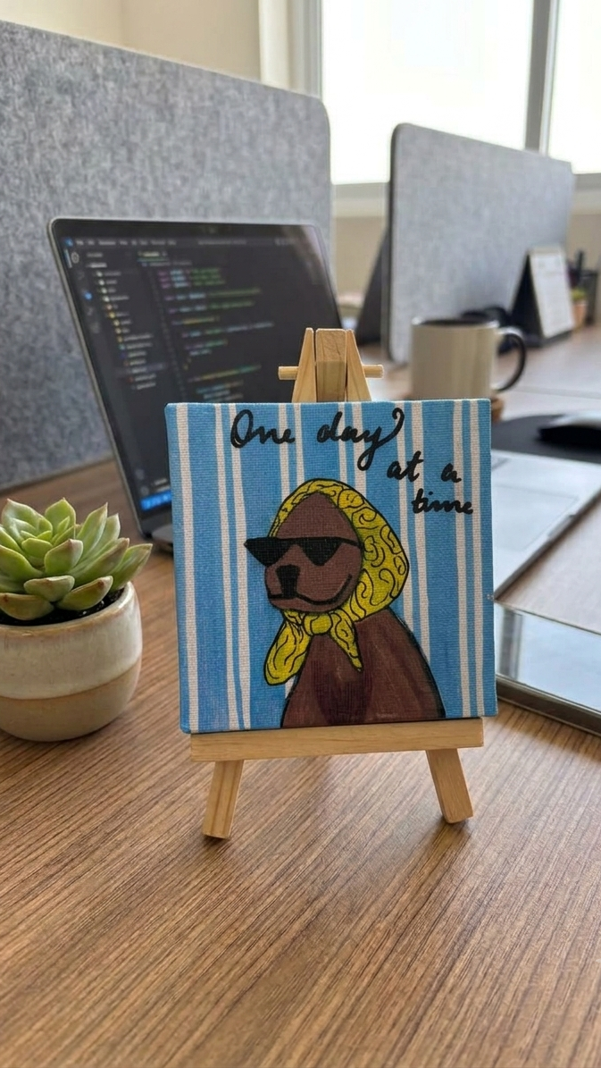 One Dog at a Time Mini Canvas Easel