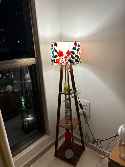 Hand-painted boho-chic floral lampshade