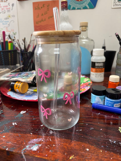 Pretty in Pink - Personalised Hand-Painted Tumbler