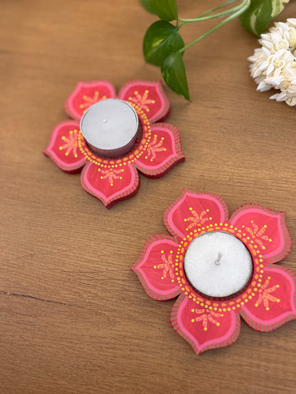 Gulabo - Hand-Painted Floral Tea Light Holder