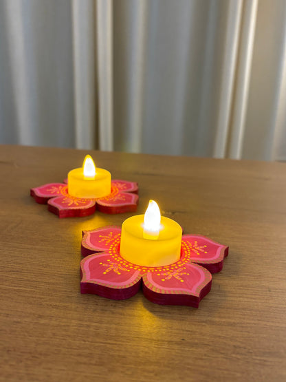 Gulabo - Hand-Painted Floral Tea Light Holder