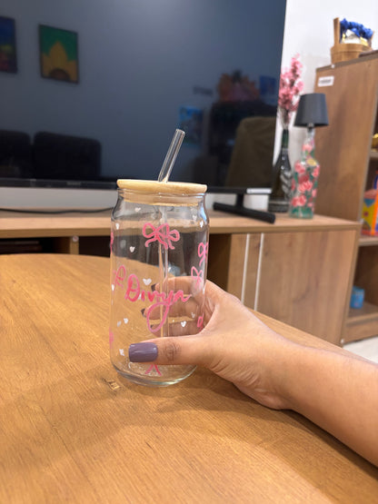 Pretty in Pink - Personalised Hand-Painted Tumbler