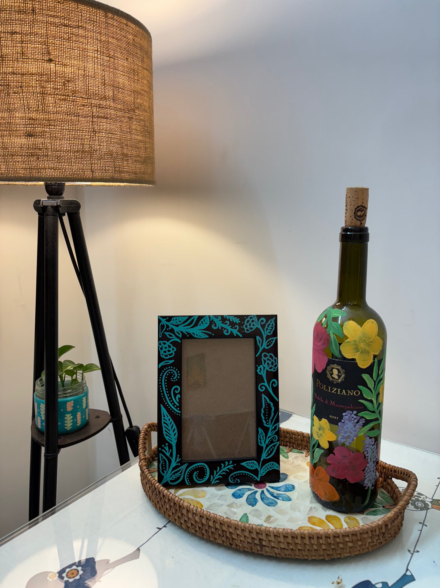 Mystica Hand-Painted Wooden Photo Frame