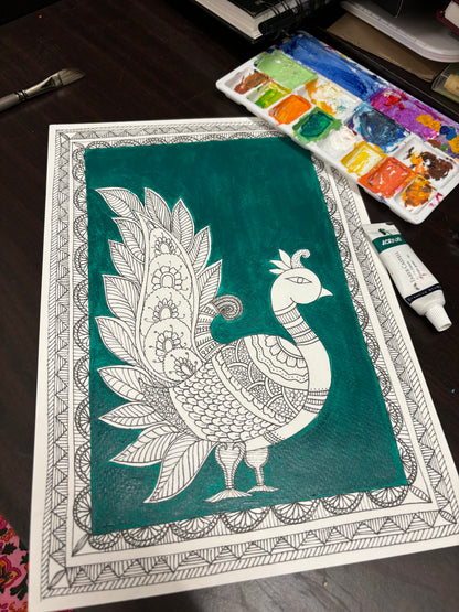 Mayura - Madhubani Peacock Painting