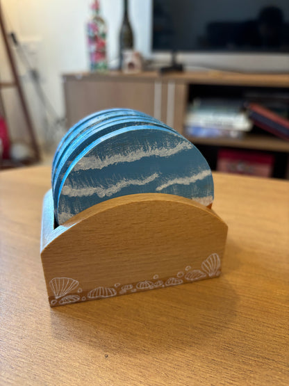 Leher - Hand-Painted Coasters Set