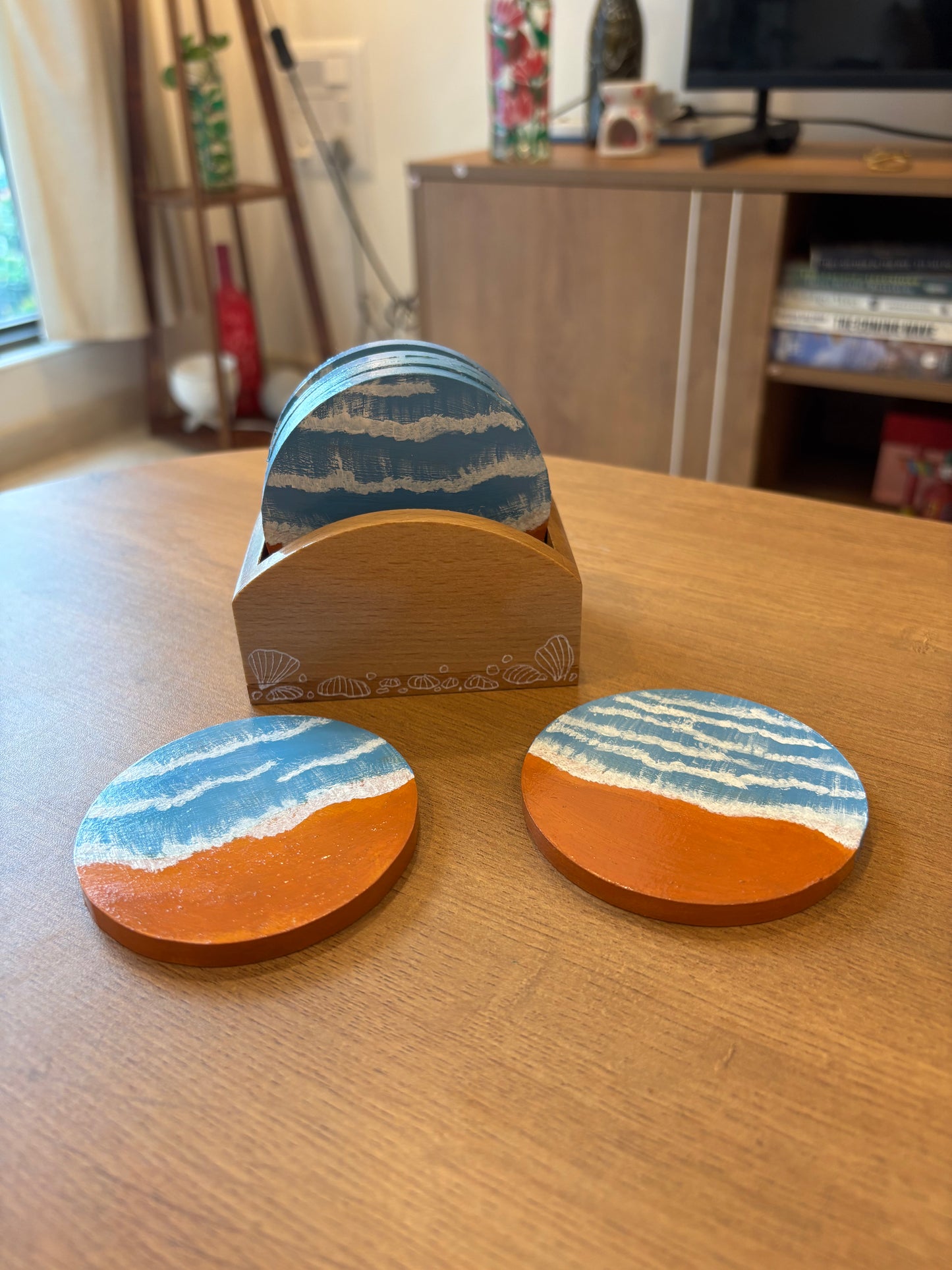 Leher - Hand-Painted Coasters Set