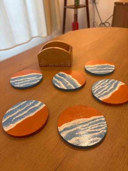 Leher - Hand-Painted Coasters Set