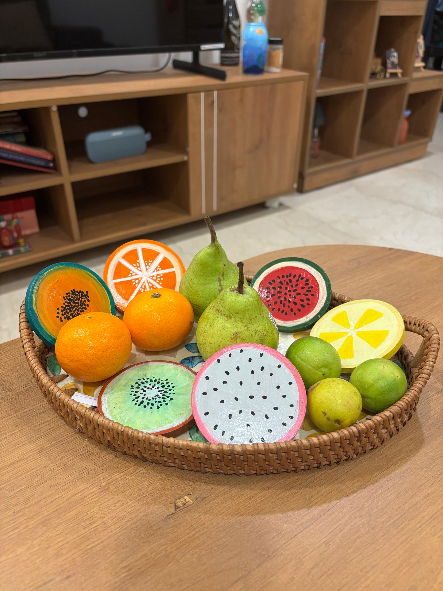Slices Coaster Set - Hand-Painted Fruit Wooden Coasters