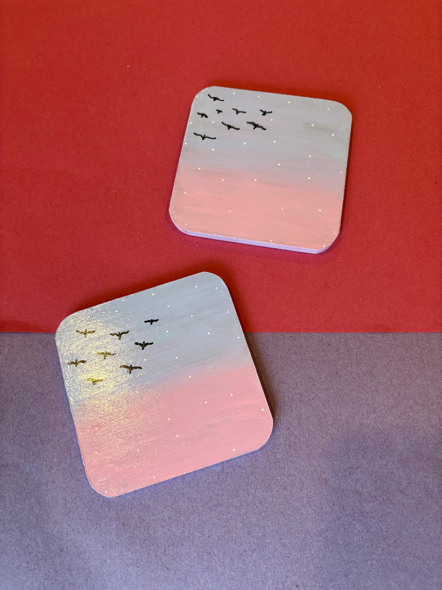 Udaan - Inspired by 'Birds In The Sky' Hand-painted Coasters