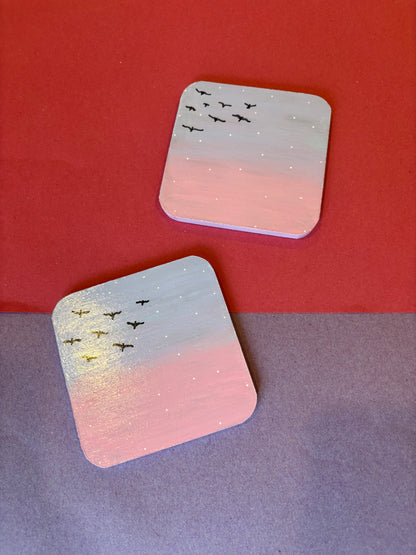 Udaan - Inspired by 'Birds In The Sky' Hand-painted Coasters